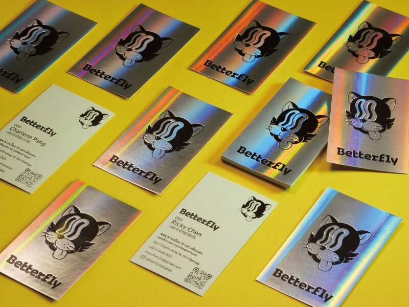 Betterfly business cards in vivid colors