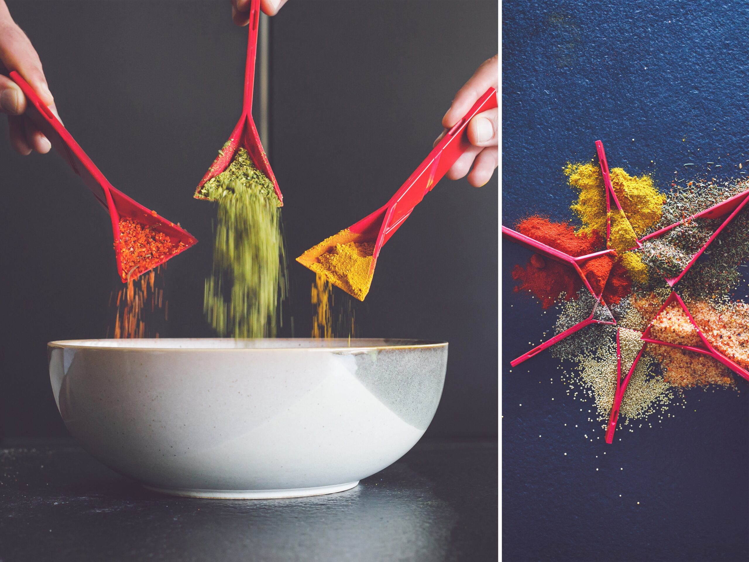 sustainable Polygons flat 3-in-1 measuring spoon reducing plastic waste